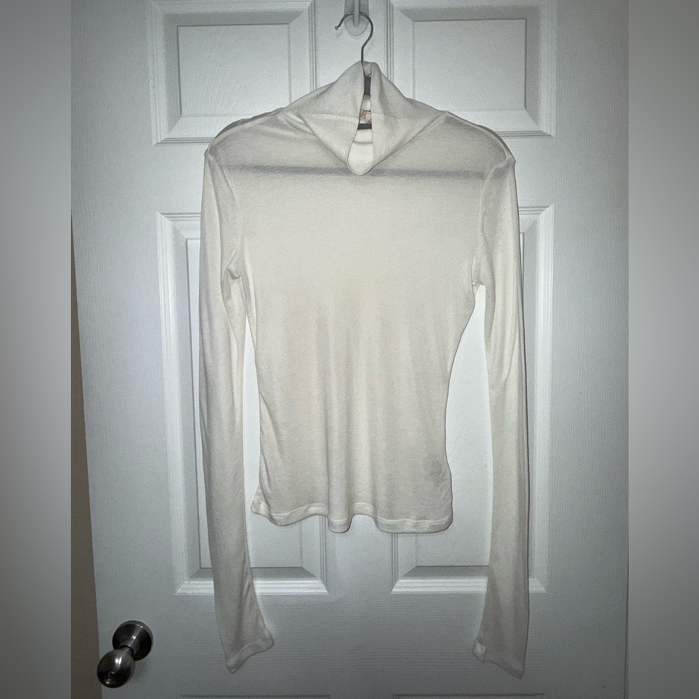 H&M Cream Mock Neck Layering Top